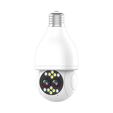 Dual-Lens Indoor E27 Bulb WiFi PTZ Security Camera